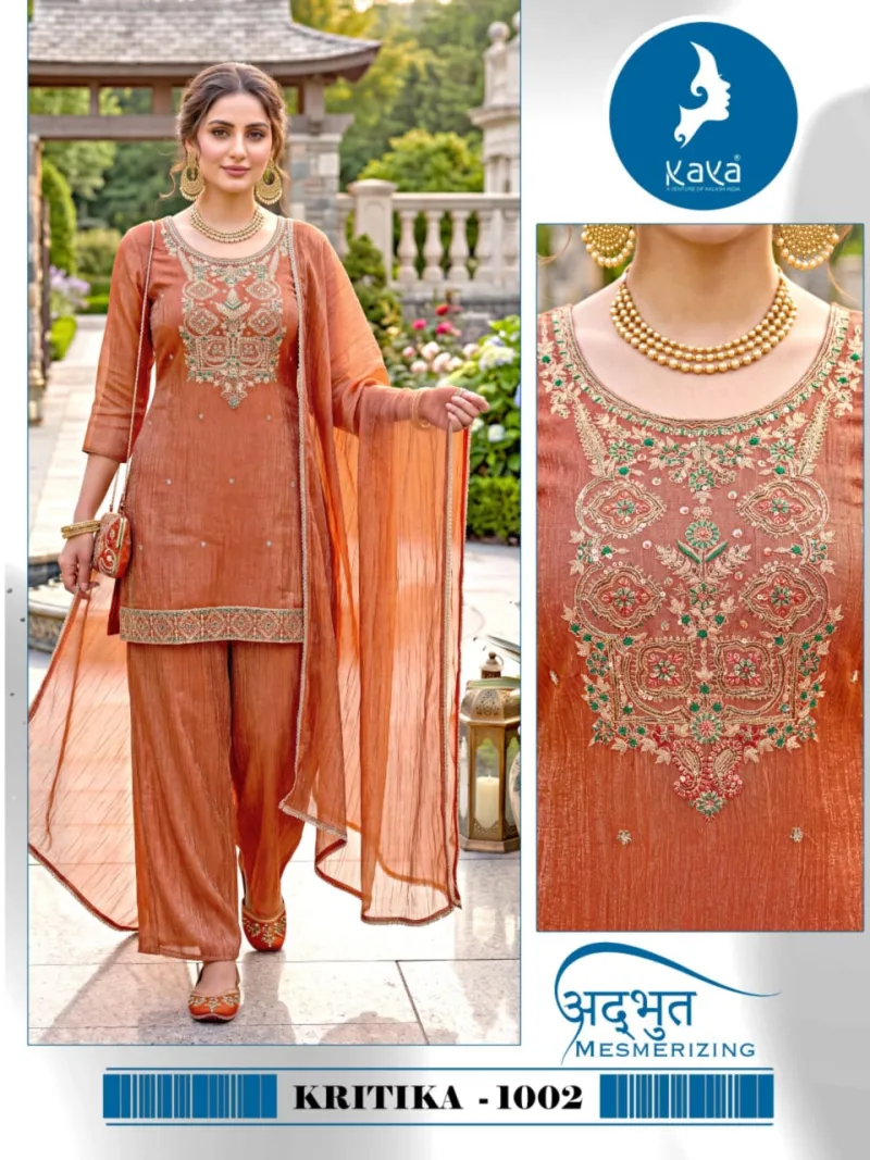 Kritika By Kaya Salsa Kurti With Bottom Dupatta